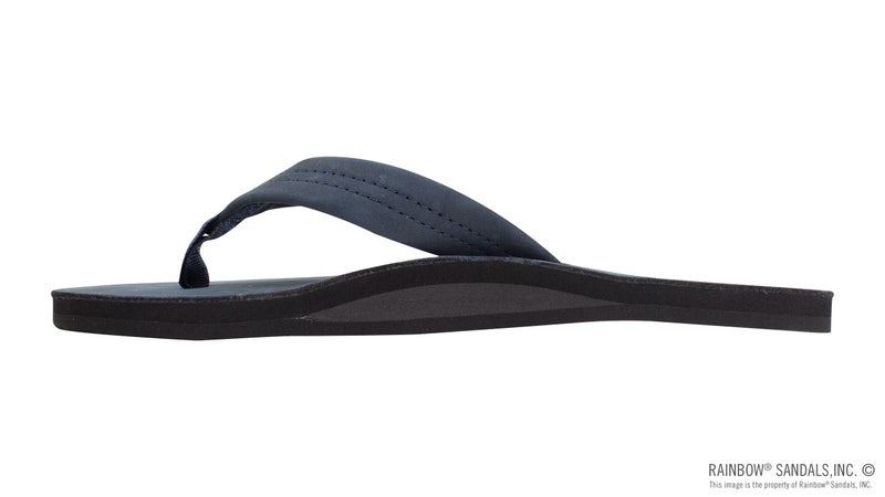Rainbow Sandals Men's Premier Leather Single Layer Wide Strap with Arch, Navy, Men's Large / 9.5-10.5 D(M) US - Image 2